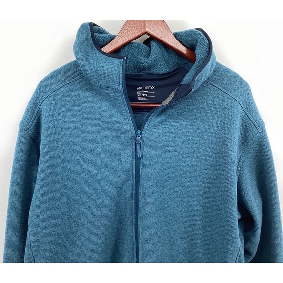 Arcteryx Covert Hoody Fleece Jacket Men Medium Blue Heather Relaxed Fit Full Zip - Picture 2 of 8